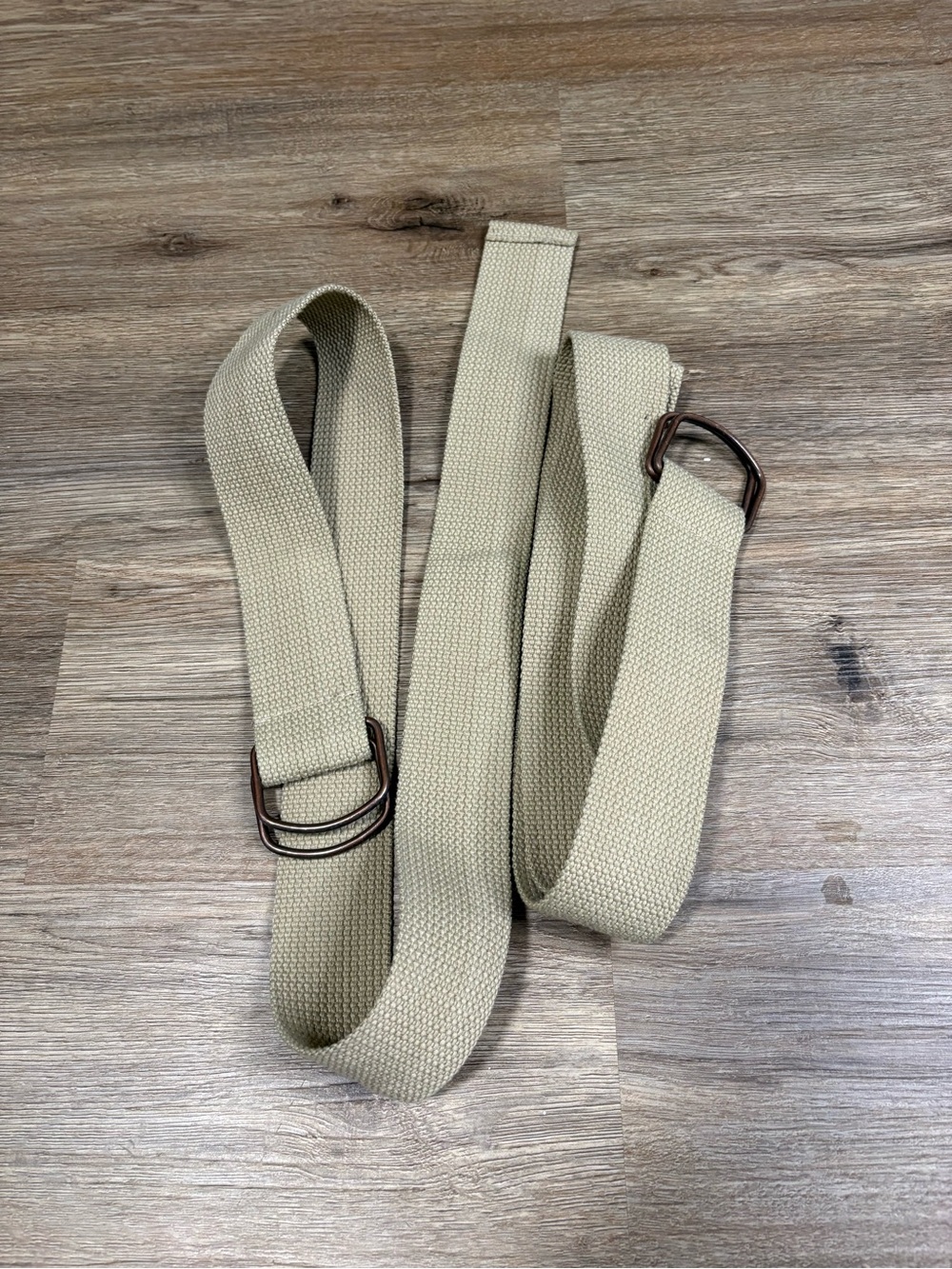 Set of 2 Beige Canvas D-Ring Belts Size 32 Adjustable Casual Boho